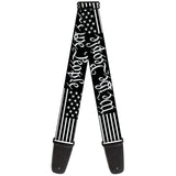 Guitar Strap - Americana Flag/WE THE PEOPLE Black/White - Buckle-Down - Flyclothing LLC