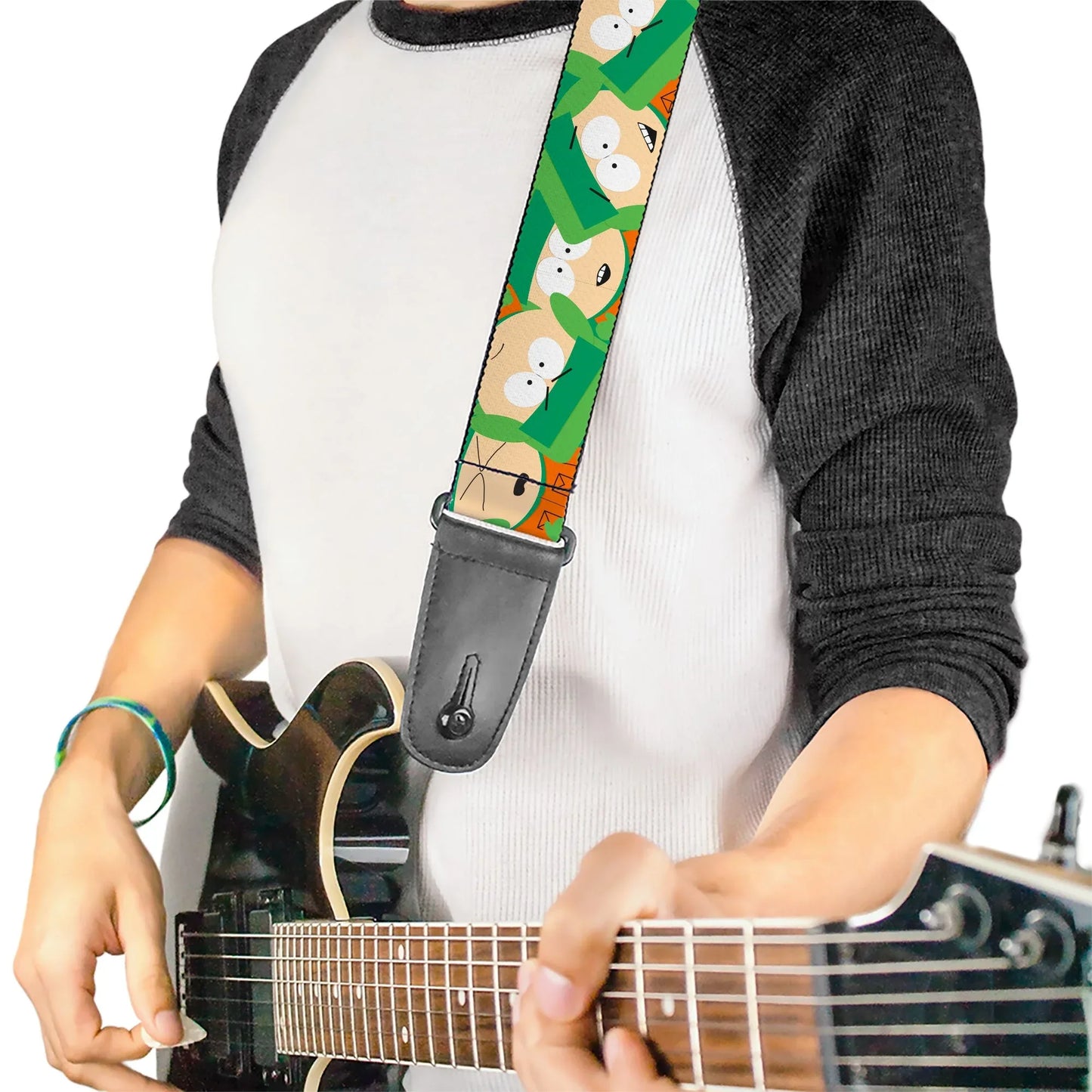 Guitar Strap - South Park Kyle Expressions Scattered Green - Buckle-Down - Flyclothing LLC