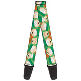 Guitar Strap - South Park Kyle Expressions Scattered Green - Buckle-Down - Flyclothing LLC