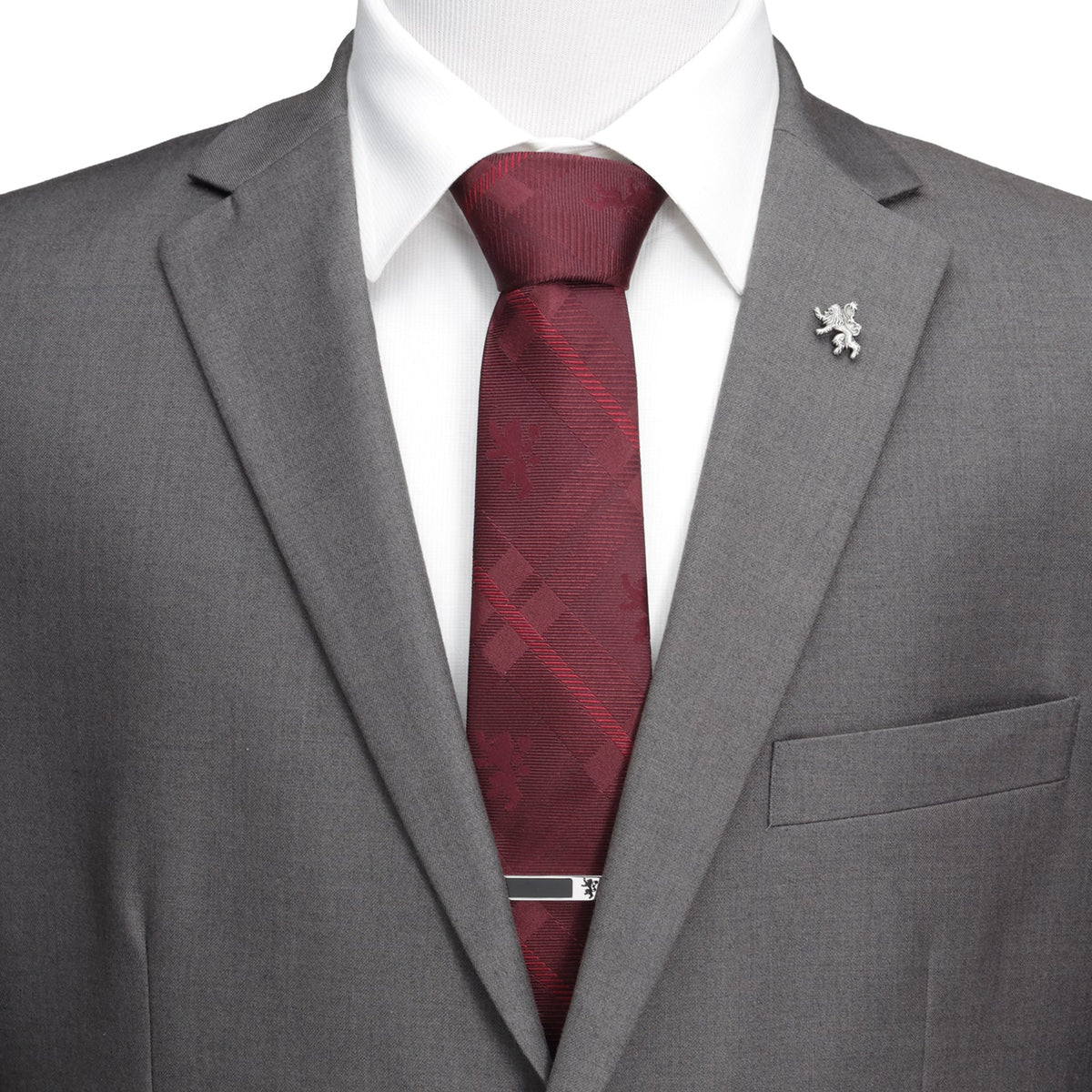 Game of Thrones Lannister Lion Red Plaid Silk Men's Tie - Cufflinks.com - Flyclothing LLC