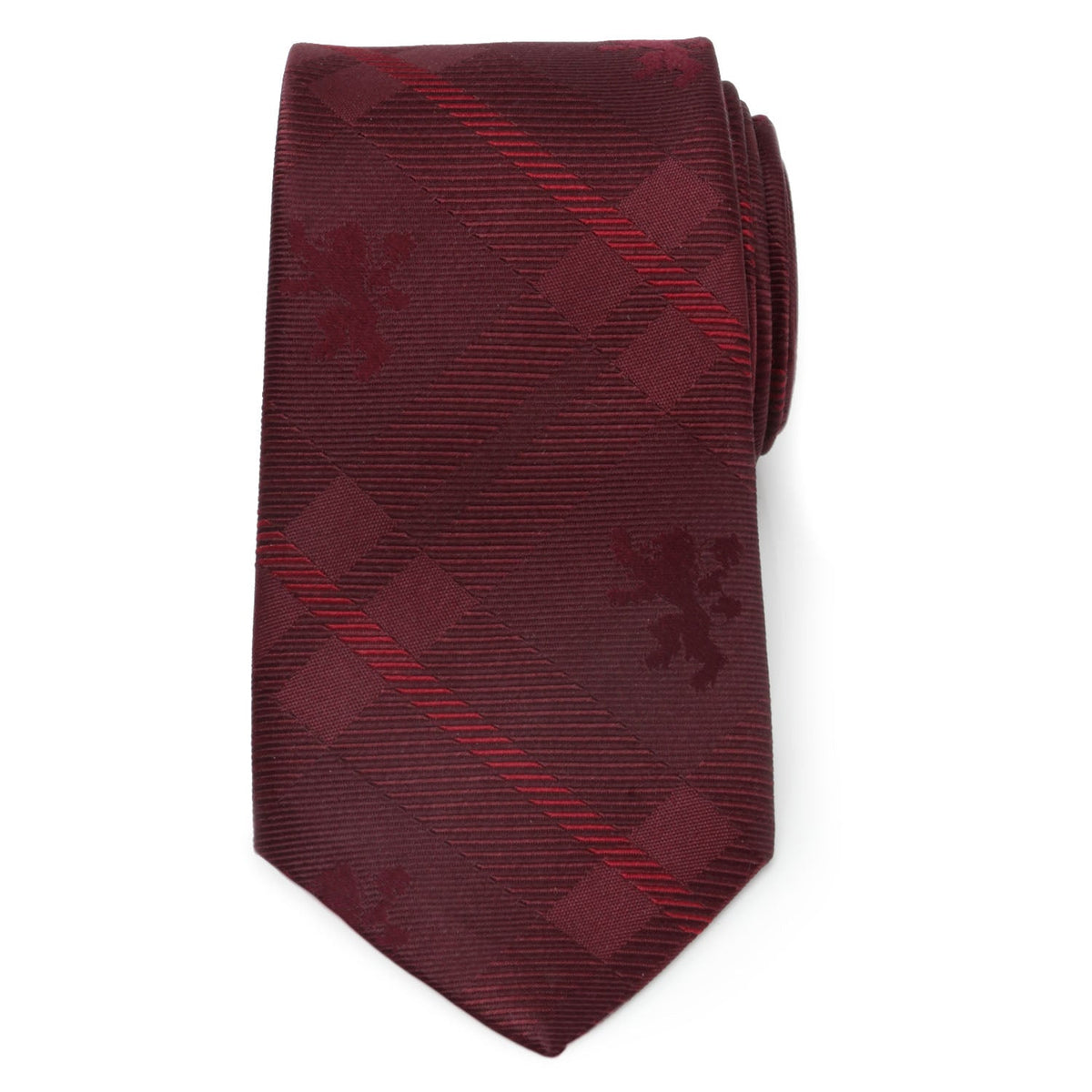 Game of Thrones Lannister Lion Red Plaid Silk Men's Tie - Cufflinks.com - Flyclothing LLC