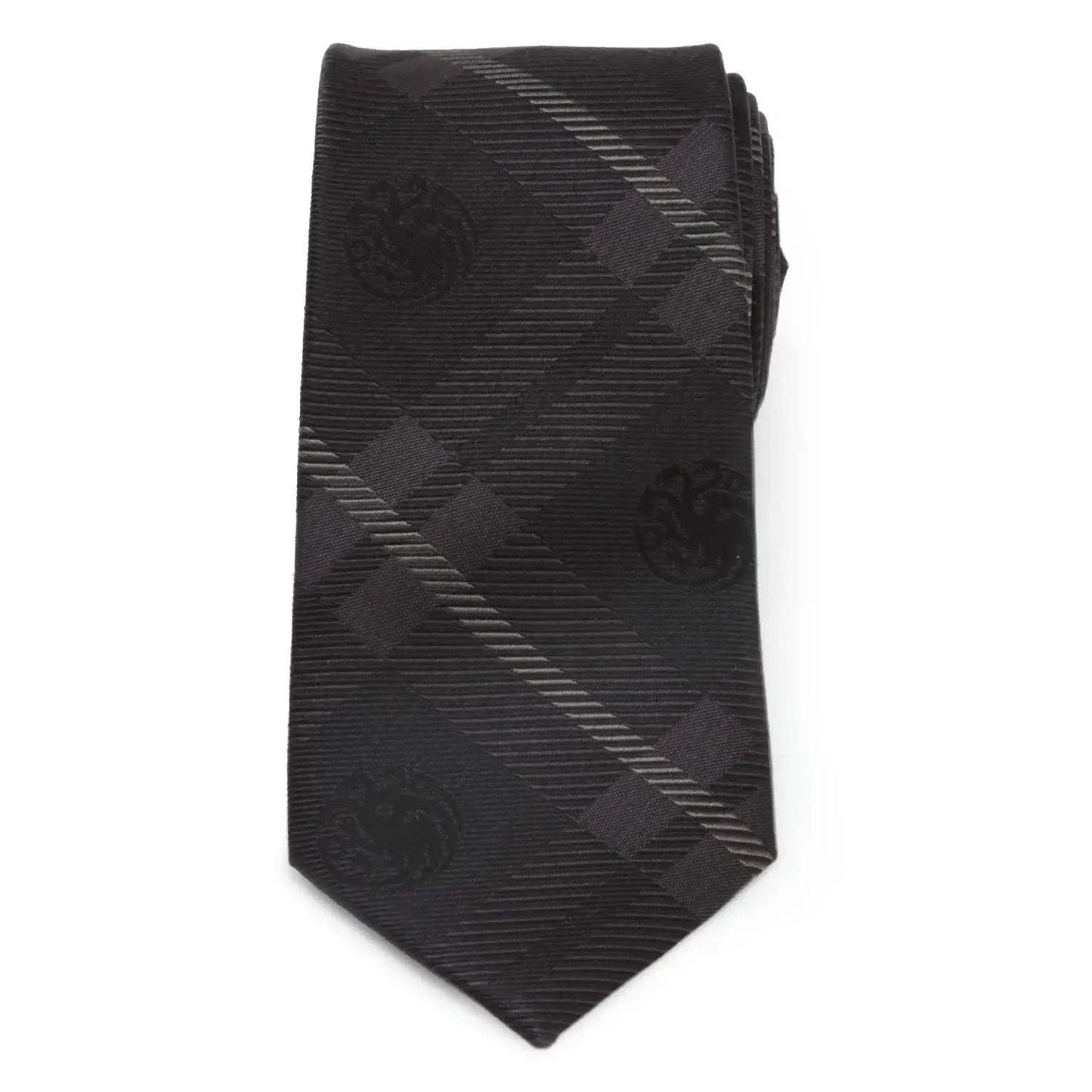 Game of Thrones Targaryen Dragon Black Plaid Silk Men's Tie - Cufflinks.com - Flyclothing LLC