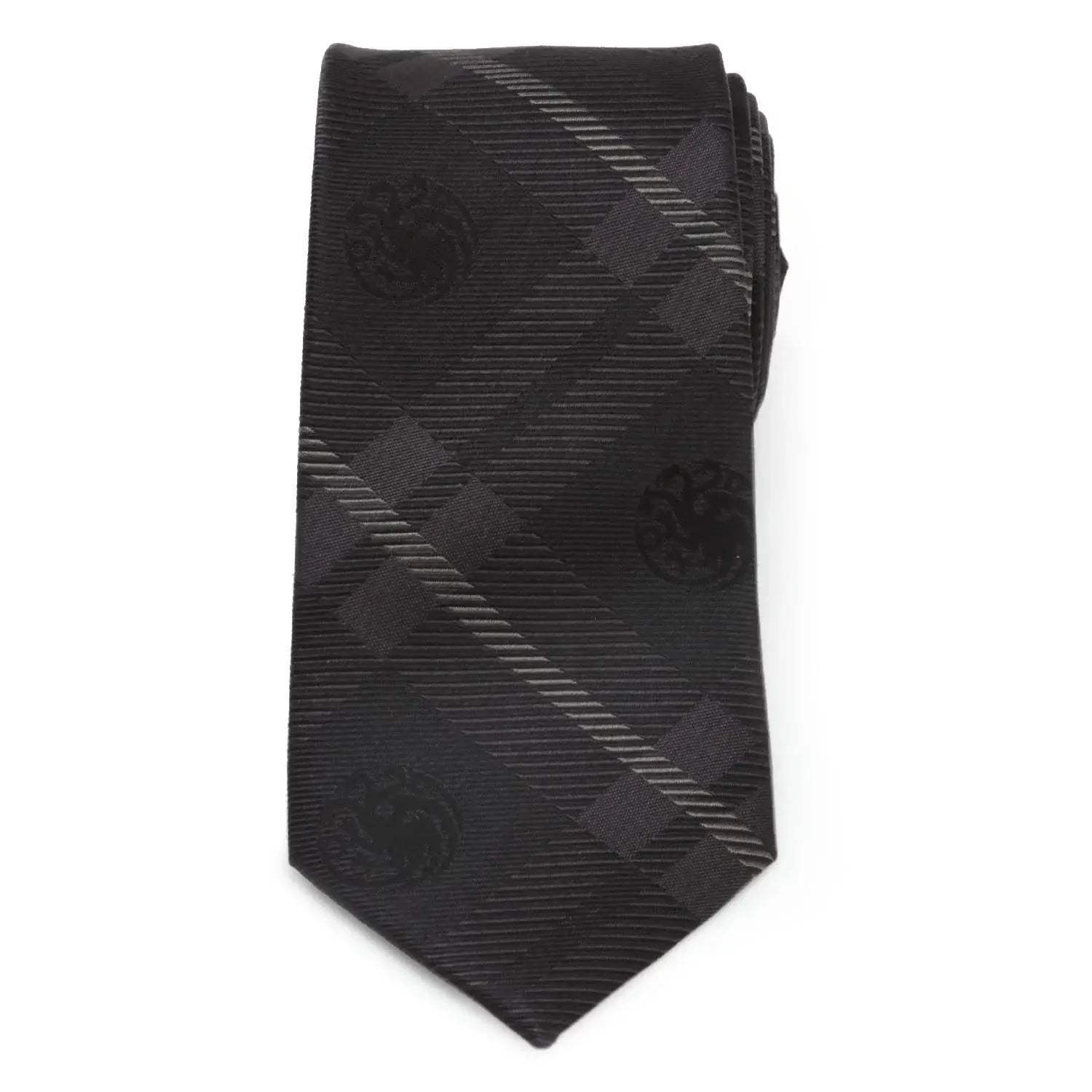 Game of Thrones Targaryen Dragon Black Plaid Silk Men's Tie - Cufflinks.com - Flyclothing LLC
