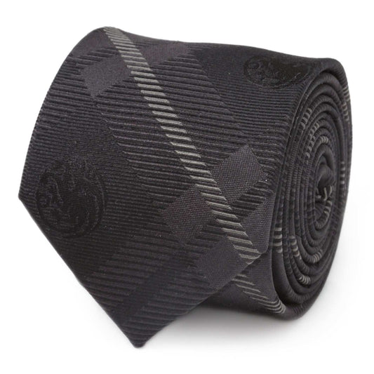 Game of Thrones Targaryen Dragon Black Plaid Silk Men's Tie - Cufflinks.com - Flyclothing LLC