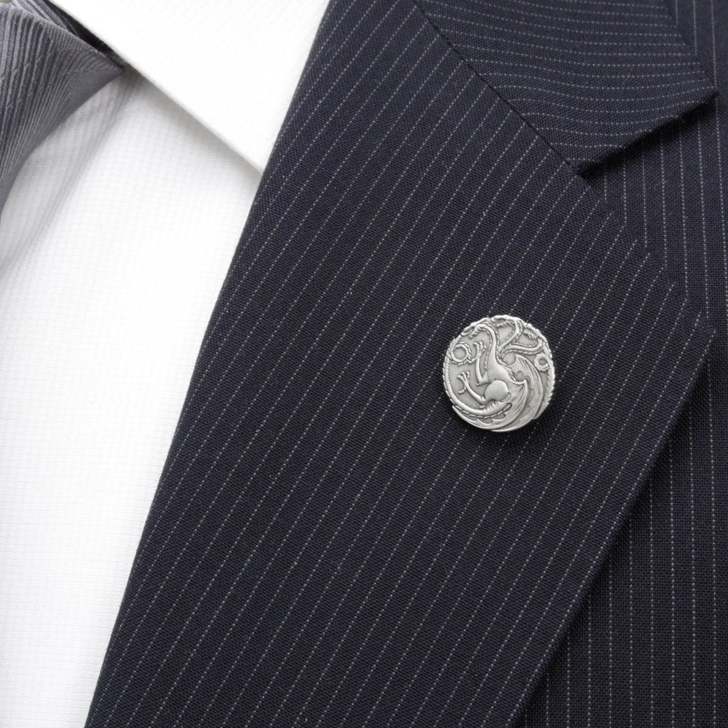 Game of Thrones Targaryen Dragon Antiqued Lapel Pin - Cufflinks.com - Flyclothing LLC