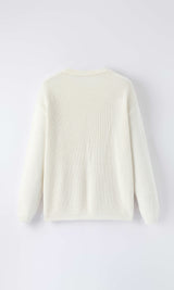 Mommy & Me Winter Girls Bow Sequins Pullover Sweater
