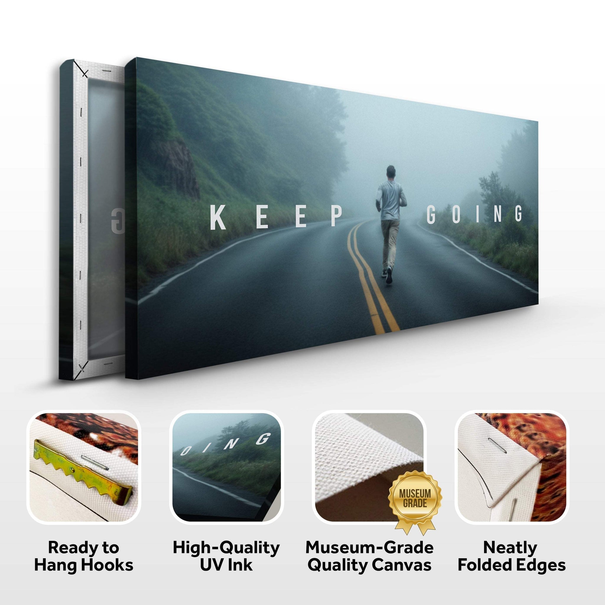 Keep Going Motivational Wall Sign - Tailored Canvases - Flyclothing LLC