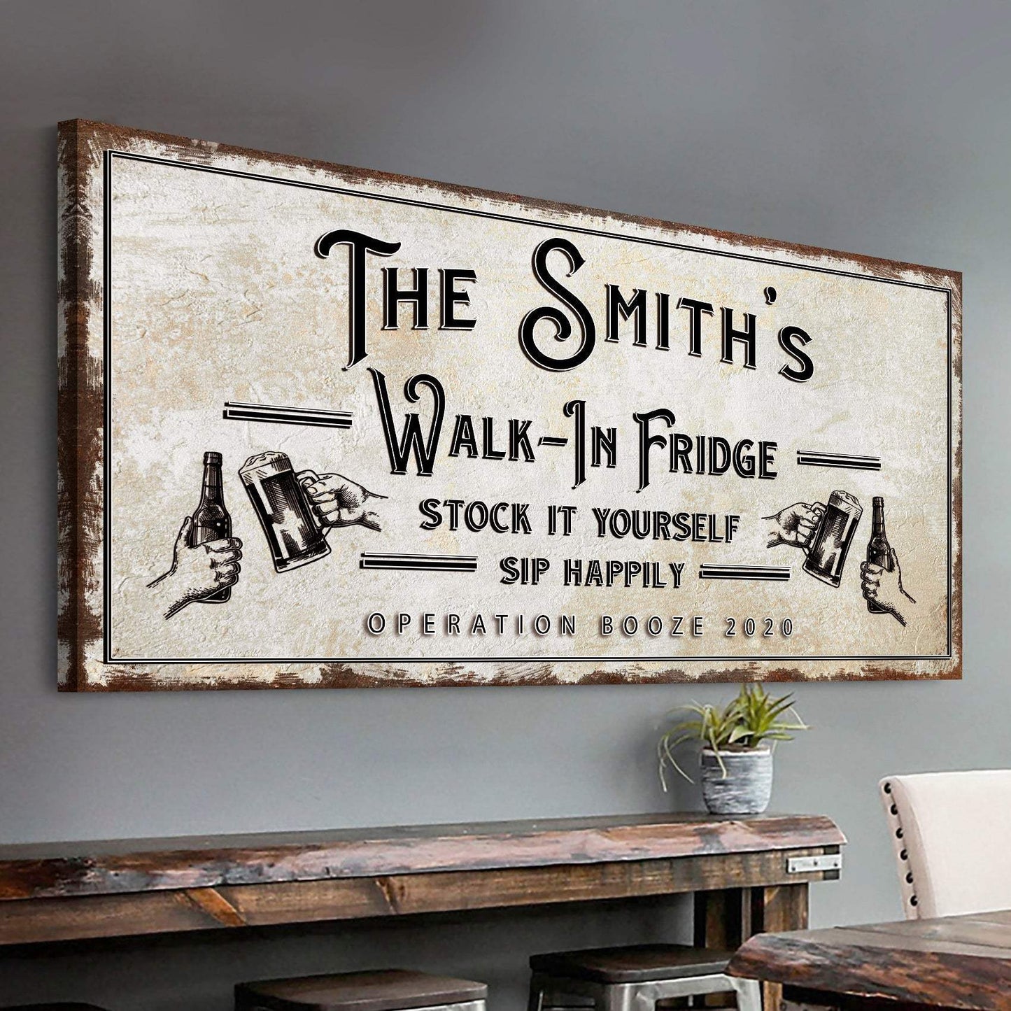Walk-In Fridge Stock It Yourself Bar Sign - Tailored Canvases - Flyclothing LLC