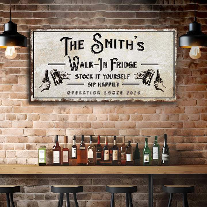 Walk-In Fridge Stock It Yourself Bar Sign - Tailored Canvases - Flyclothing LLC