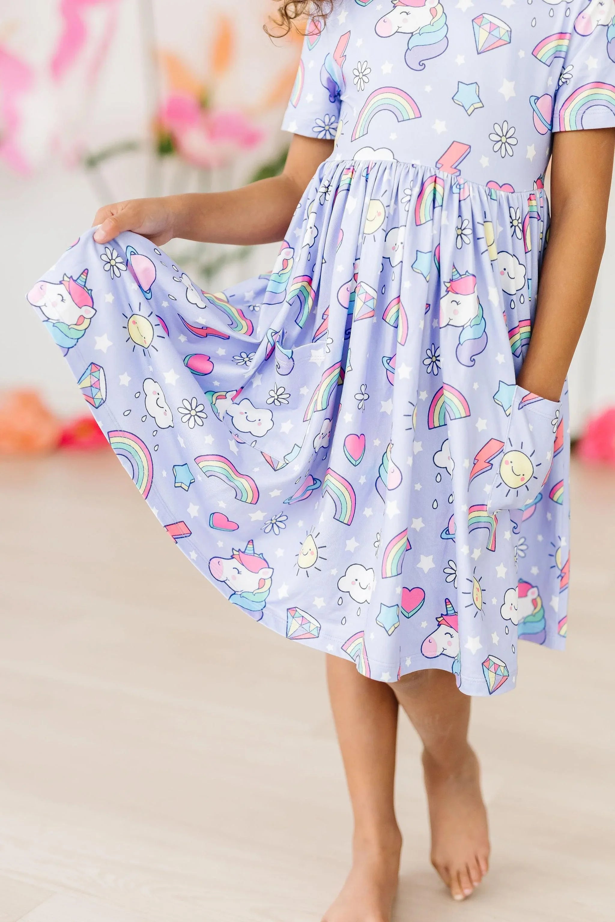 Galactic Unicorns S/S Pocket Twirl Dress - Mila & Rose ® - Flyclothing LLC