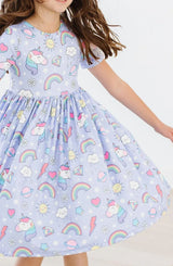 Galactic Unicorns S/S Pocket Twirl Dress - Mila & Rose ® - Flyclothing LLC