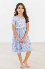 Galactic Unicorns S/S Pocket Twirl Dress - Mila & Rose ® - Flyclothing LLC