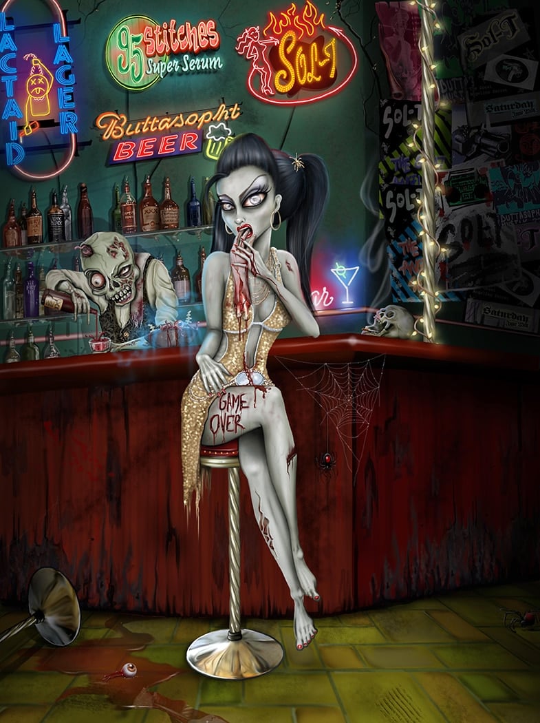 Black Market Art Company Game Over Print