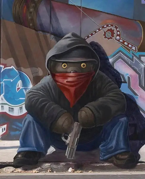 Black Market Art Company Gangsta Teddy Print - Black Market Art Company - Flyclothing LLC
