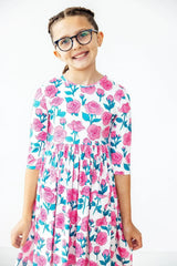 SALE Garden Glow 3/4 Sleeve Pocket Twirl Dress - Mila & Rose ® - Flyclothing LLC