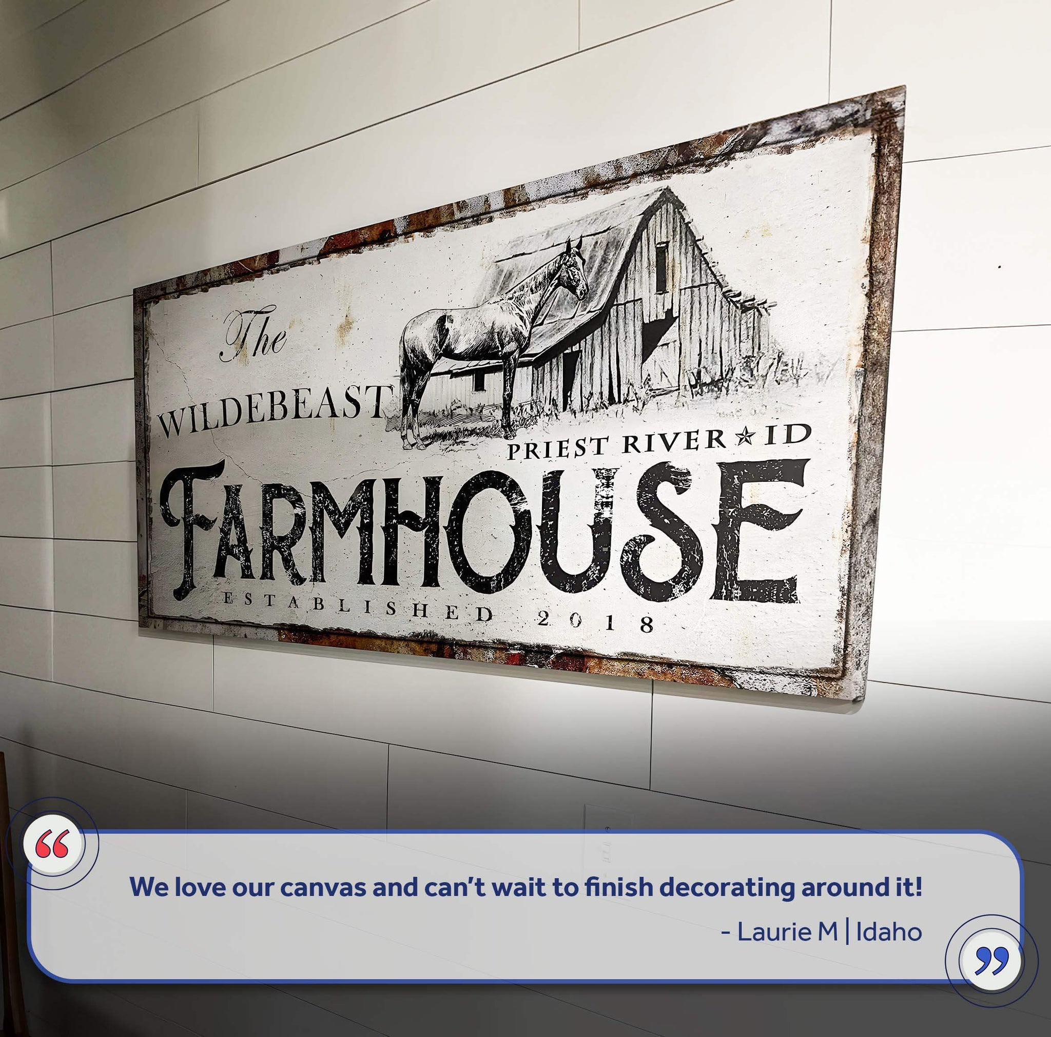 Rustic Horse Farmhouse Sign - Tailored Canvases - Flyclothing LLC