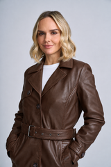 Leah CF Leather Trench - mauritiusleather - Flyclothing LLC