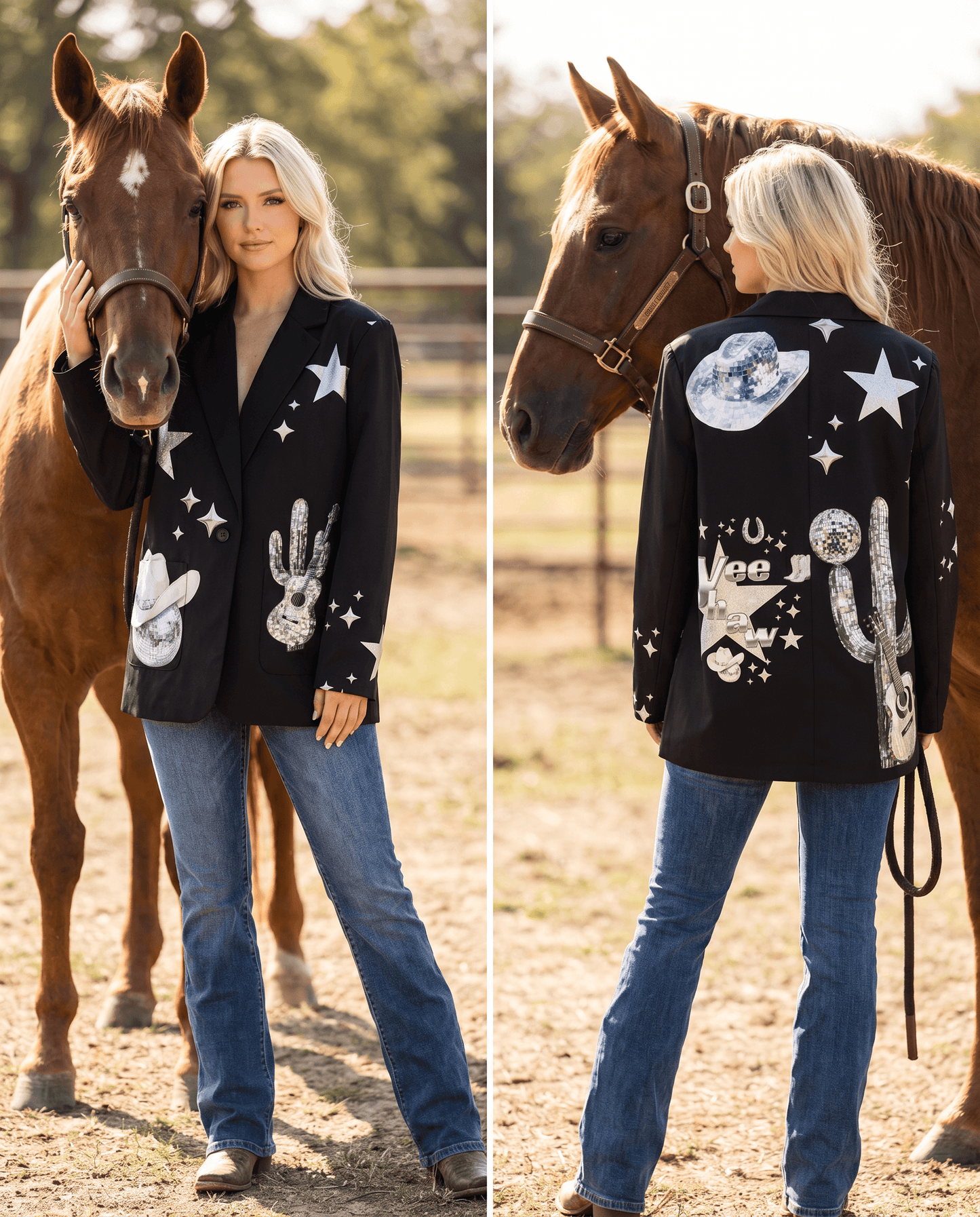 Baha Ranch Rhinestone Cowgirl Yeehaw Blazer