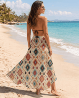 Baha Ranch Cream Aztec Beach Swim Coverup Skirt - Baha Ranch Western Wear - Flyclothing LLC