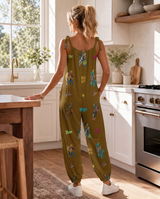 Baha Ranch The Last Roundup Western Rodeo Overalls Jumpsuit Brown
