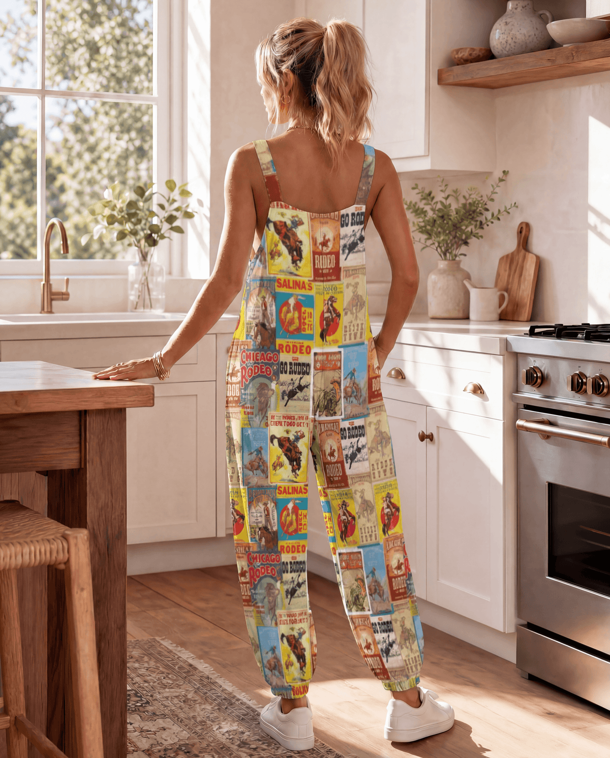 Baha Ranch Vintage Rodeo Poster Overalls Jumpsuit - Baha Ranch Western Wear - Flyclothing LLC