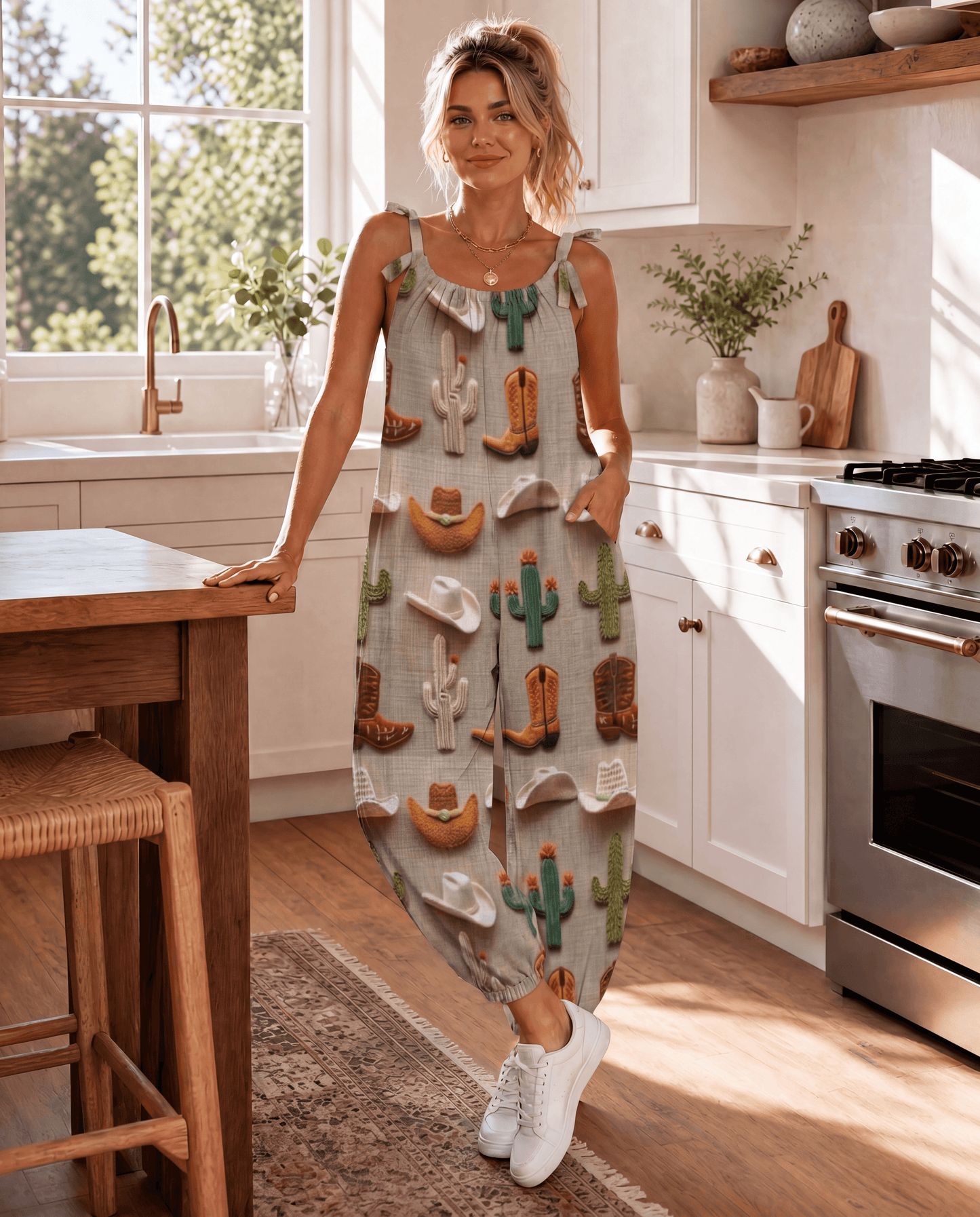 Baha Ranch Cactus Boots Hat Western Overalls Jumpsuit - Baha Ranch Western Wear - Flyclothing LLC