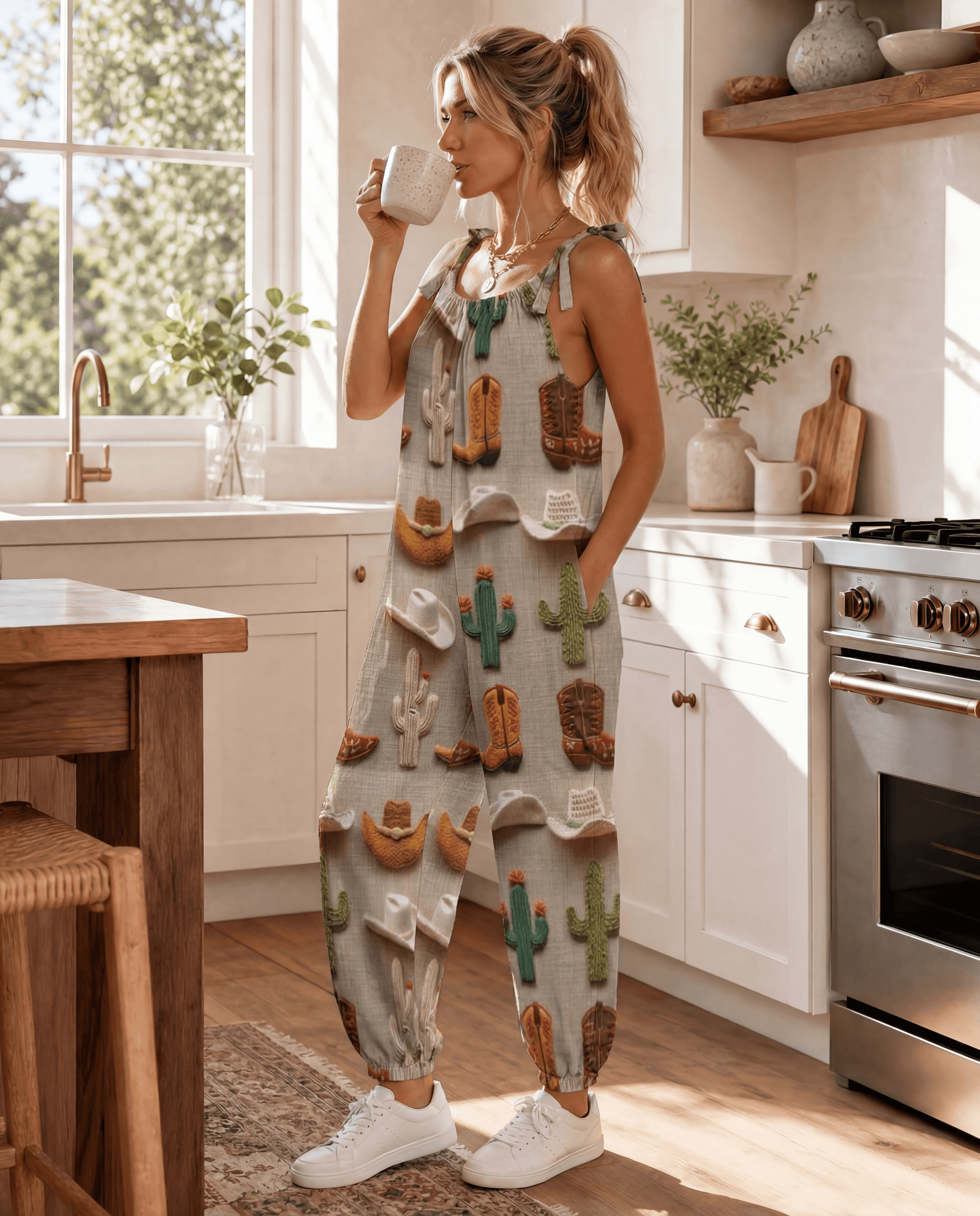 Baha Ranch Cactus Boots Hat Western Overalls Jumpsuit - Baha Ranch Western Wear - Flyclothing LLC