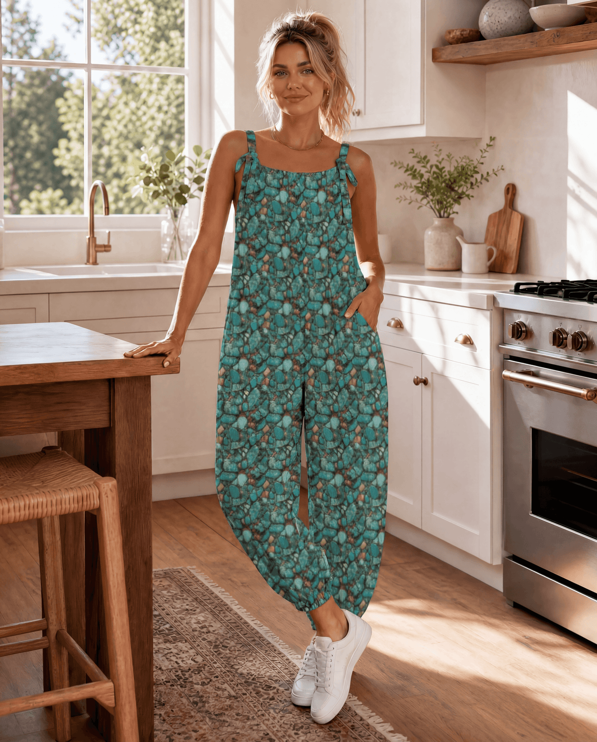 Baha Ranch All Turquoise Overalls Jumpsuit - Baha Ranch Western Wear - Flyclothing LLC