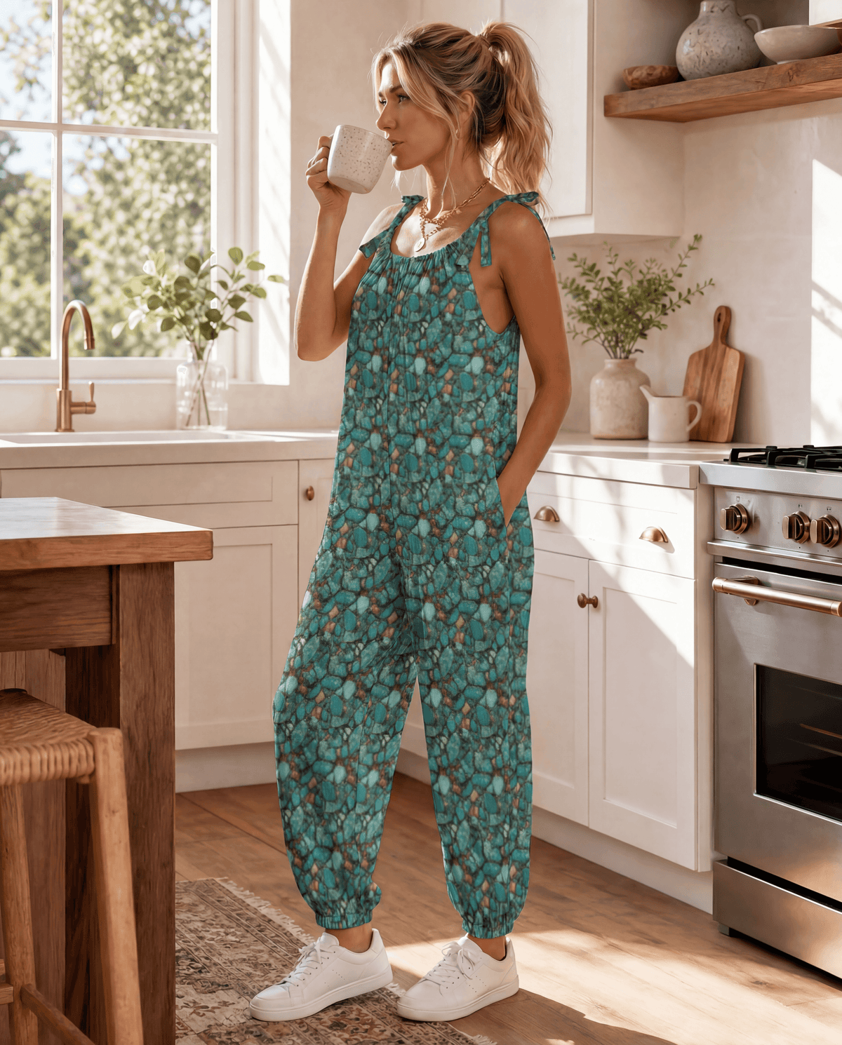 Baha Ranch All Turquoise Overalls Jumpsuit - Baha Ranch Western Wear - Flyclothing LLC