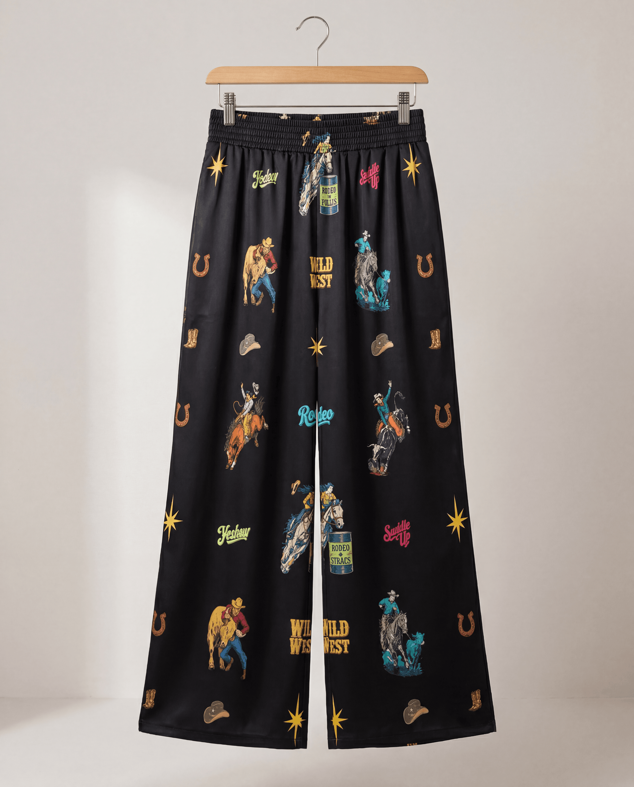 Baha Ranch The Last Roundup Rodeo High Waisted Wide Leg Pants
