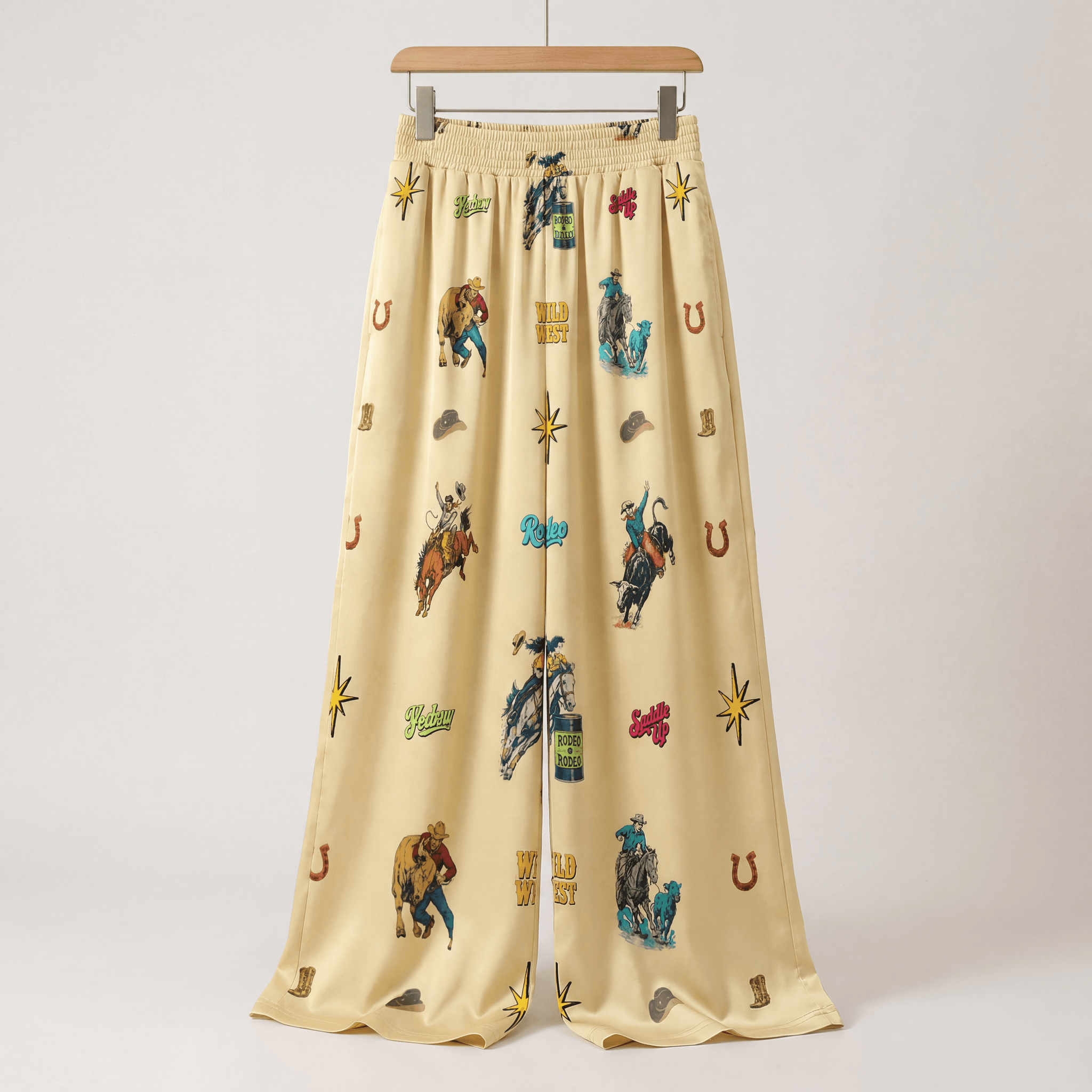 Baha Ranch The Last Roundup Rodeo High Waisted Wide Leg Pants