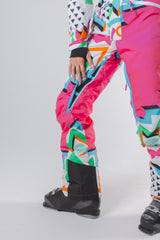 The Geodisiac | Retro Neon Curved Fit Women's One Piece Ski Suit - Shinesty