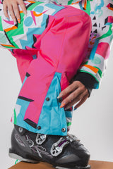 The Geodisiac | Retro Neon Curved Fit Women's One Piece Ski Suit - Shinesty