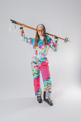 The Geodisiac | Retro Neon Curved Fit Women's One Piece Ski Suit - Shinesty