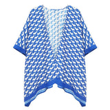 Geometric Pattern Print Ruana Poncho - Madeline Love - Flyclothing LLC