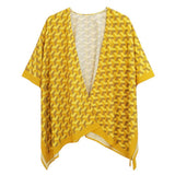 Geometric Pattern Print Ruana Poncho - Madeline Love - Flyclothing LLC
