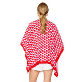 Geometric Pattern Print Ruana Poncho - Madeline Love - Flyclothing LLC