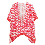 Geometric Pattern Print Ruana Poncho - Madeline Love - Flyclothing LLC