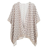 Geometric Pattern Print Ruana Poncho - Madeline Love - Flyclothing LLC