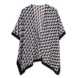 Geometric Pattern Print Ruana Poncho - Madeline Love - Flyclothing LLC