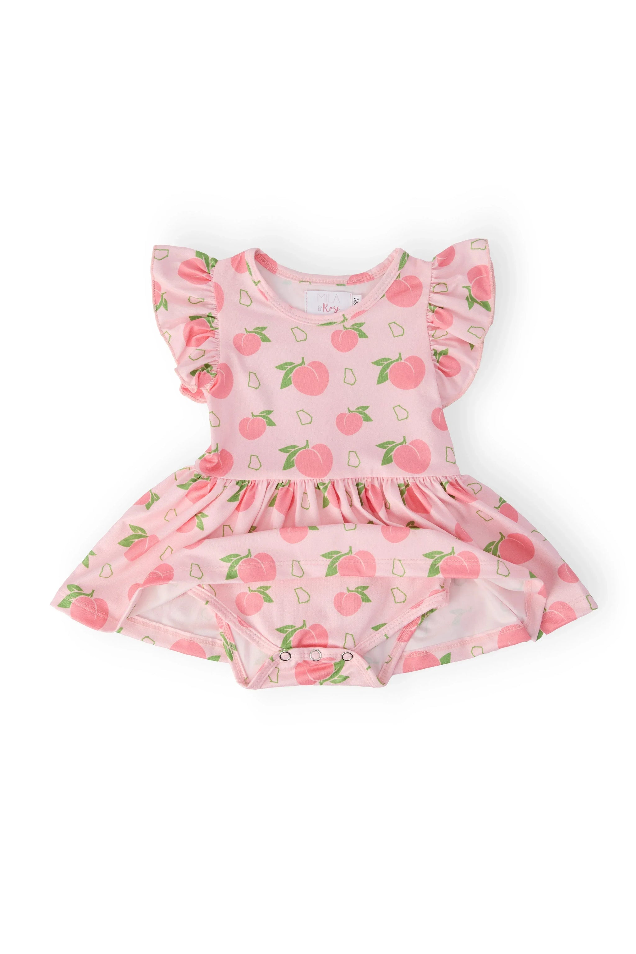 Georgia Peach S/S Flutter Twirl Bodysuit - Mila & Rose ® - Flyclothing LLC
