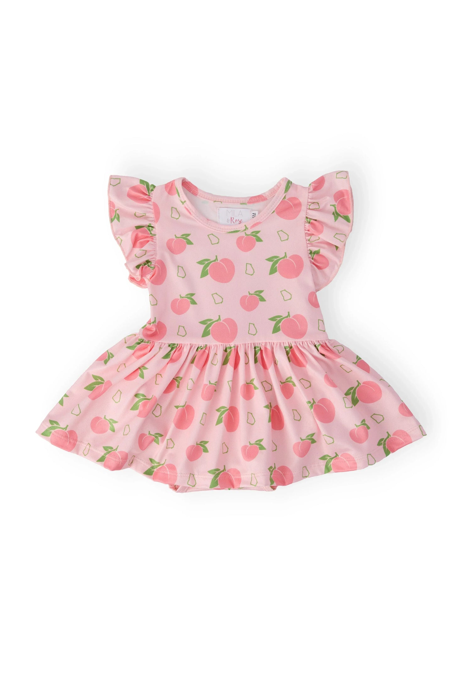 Georgia Peach S/S Flutter Twirl Bodysuit - Mila & Rose ® - Flyclothing LLC