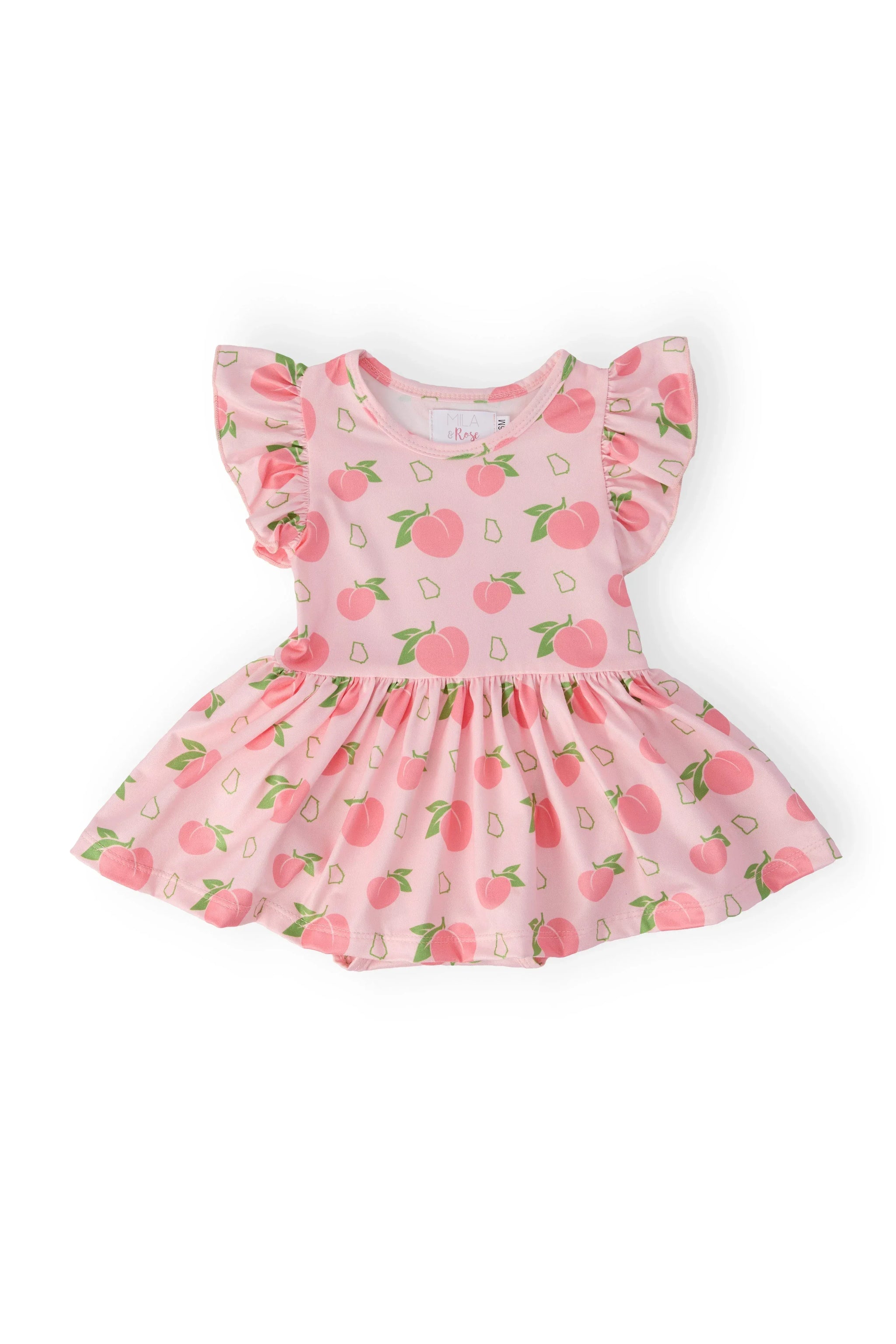 Georgia Peach S/S Flutter Twirl Bodysuit - Mila & Rose ® - Flyclothing LLC
