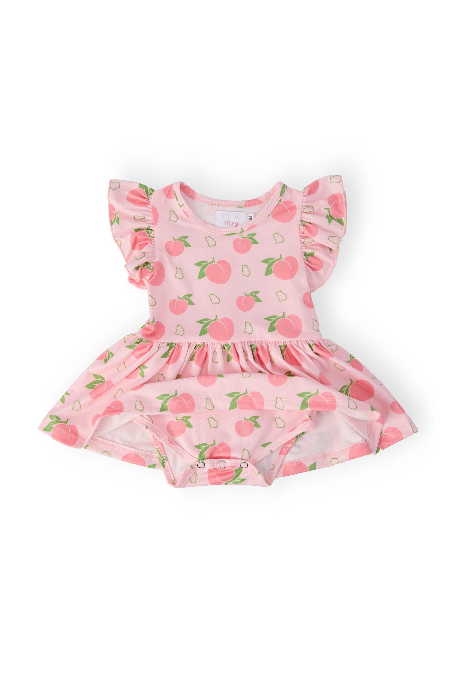 Georgia Peach S/S Flutter Twirl Bodysuit - Mila & Rose ® - Flyclothing LLC