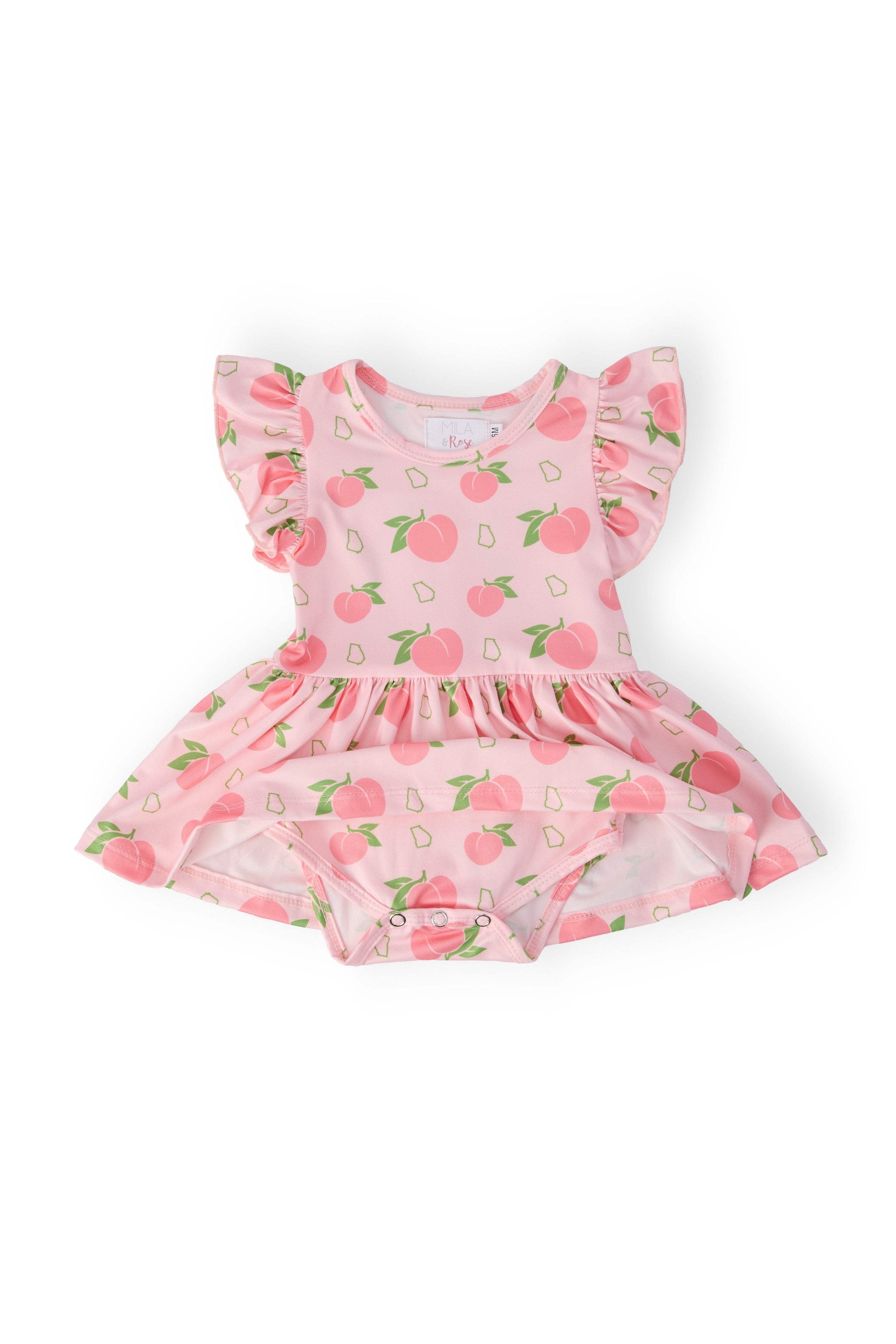 Georgia Peach S/S Flutter Twirl Bodysuit - Mila & Rose ® - Flyclothing LLC