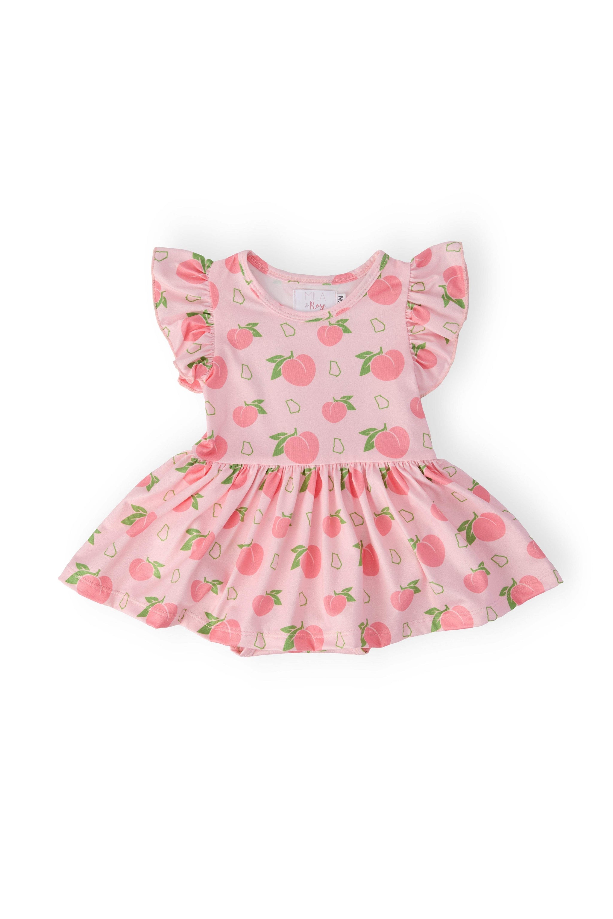 Georgia Peach S/S Flutter Twirl Bodysuit - Mila & Rose ® - Flyclothing LLC