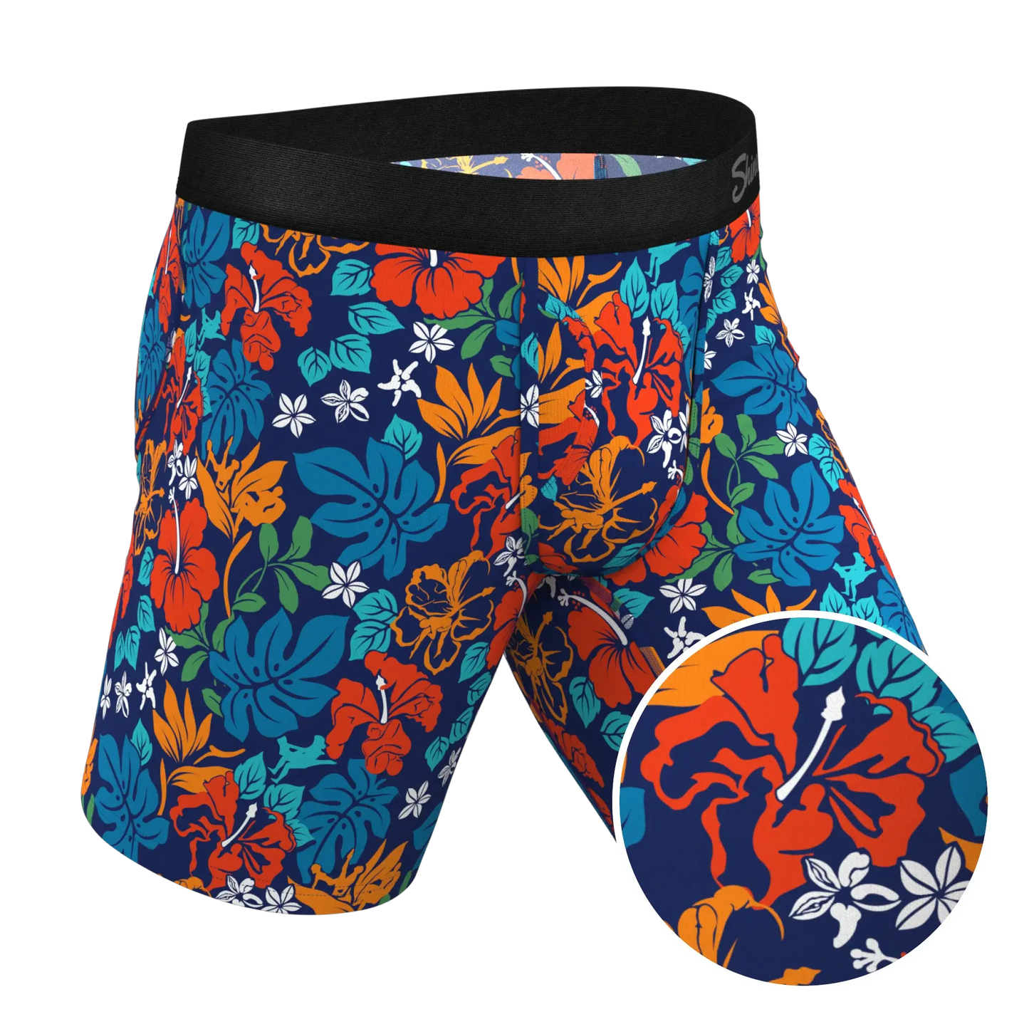 The Get Lei'd | Naughty Tropical Long Leg Ball Hammock® Pouch Underwear With Fly - Shinesty - Flyclothing LLC