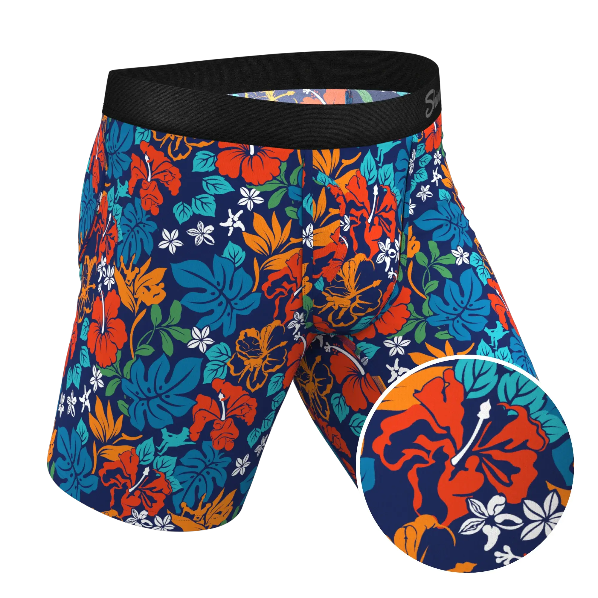 The Get Lei'd | Naughty Tropical Long Leg Ball Hammock® Pouch Underwear With Fly - Shinesty - Flyclothing LLC