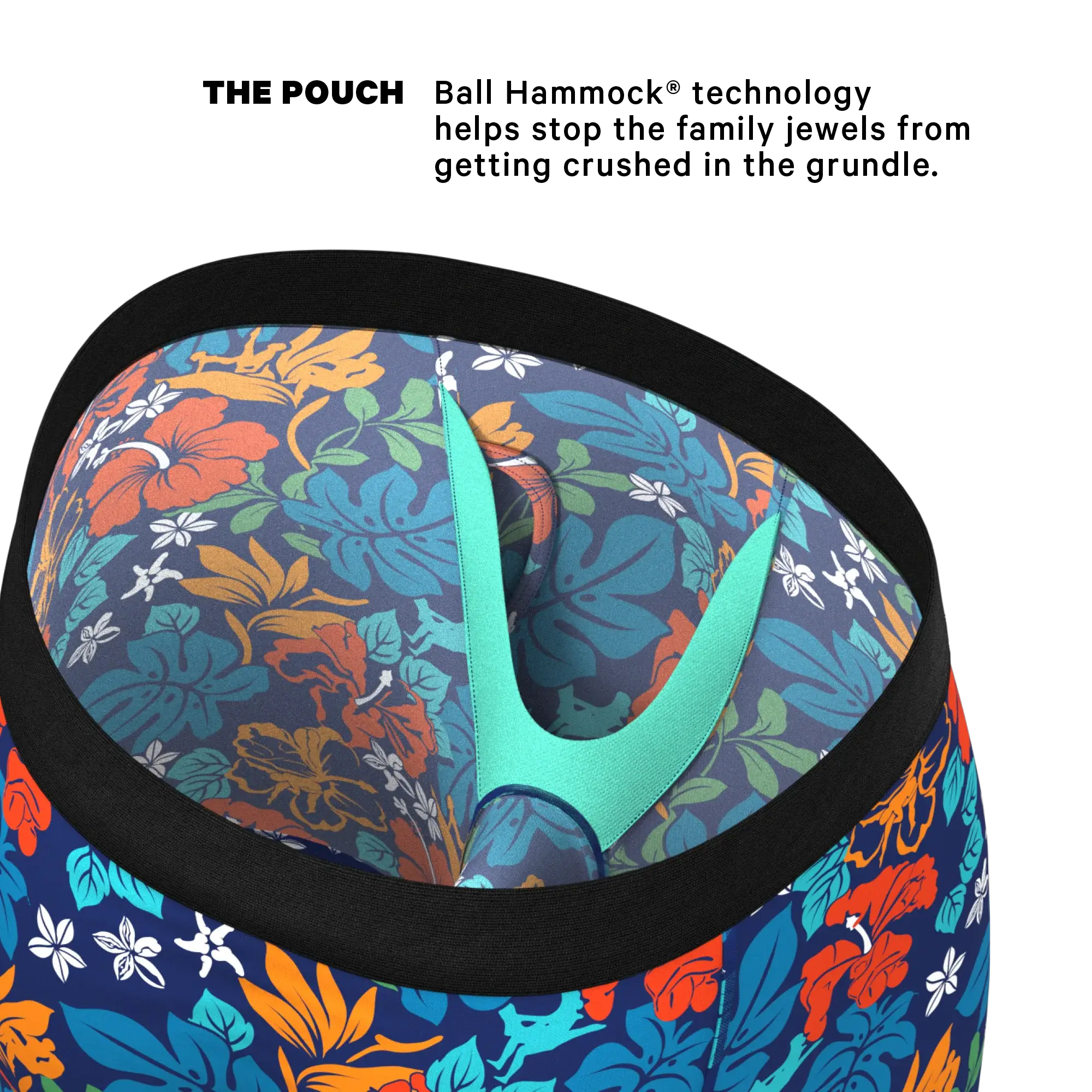 The Get Lei'd | Naughty Tropical Long Leg Ball Hammock® Pouch Underwear With Fly - Shinesty - Flyclothing LLC