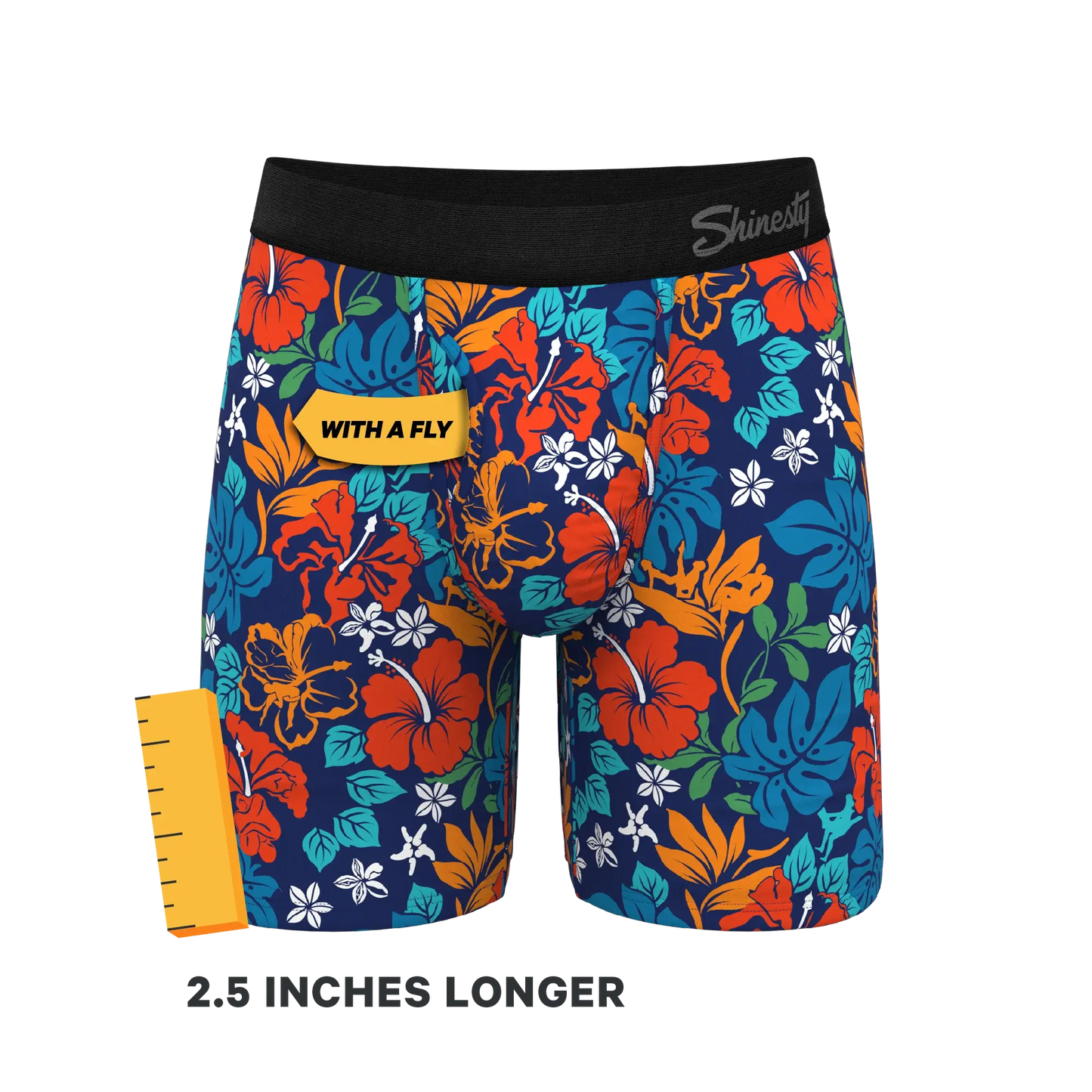The Get Lei'd | Naughty Tropical Long Leg Ball Hammock® Pouch Underwear With Fly - Shinesty - Flyclothing LLC